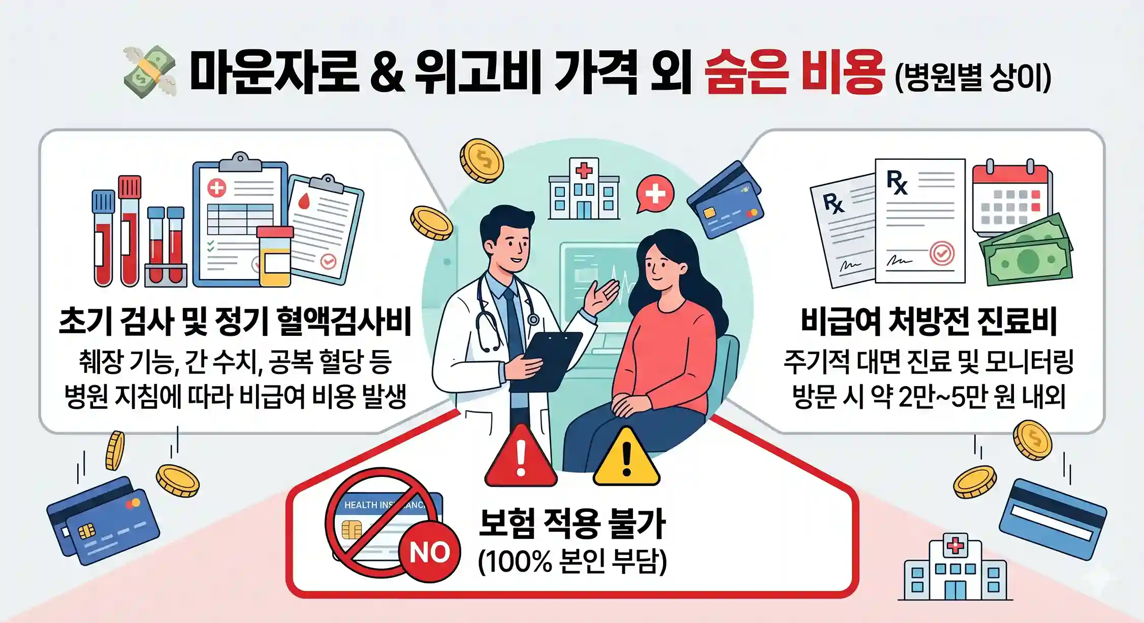 마운자로 가격 외에 병원 정책에 따라 발생할 수 있는 비급여 처방전 및 혈액검사 숨은 비용 내역